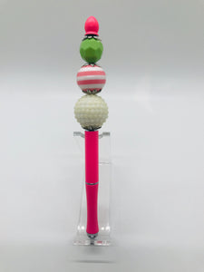 "Candy Striper" Beaded Pen